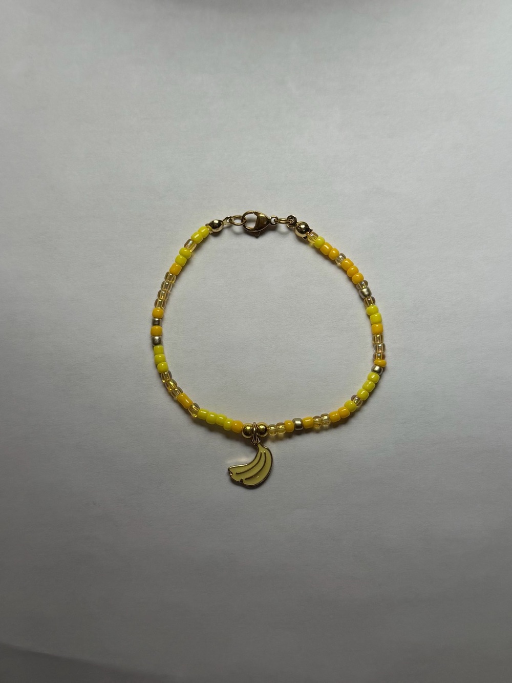 Yellow Beaded Banana Charm Bracelet - Bows & Bling